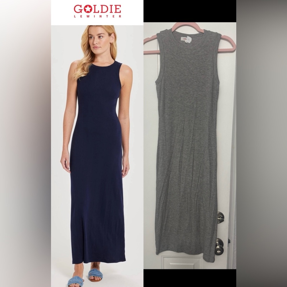 NEW Goldie Gray Luxury Sleeveless Midi Cotton Size XS